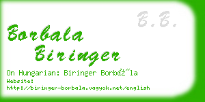 borbala biringer business card